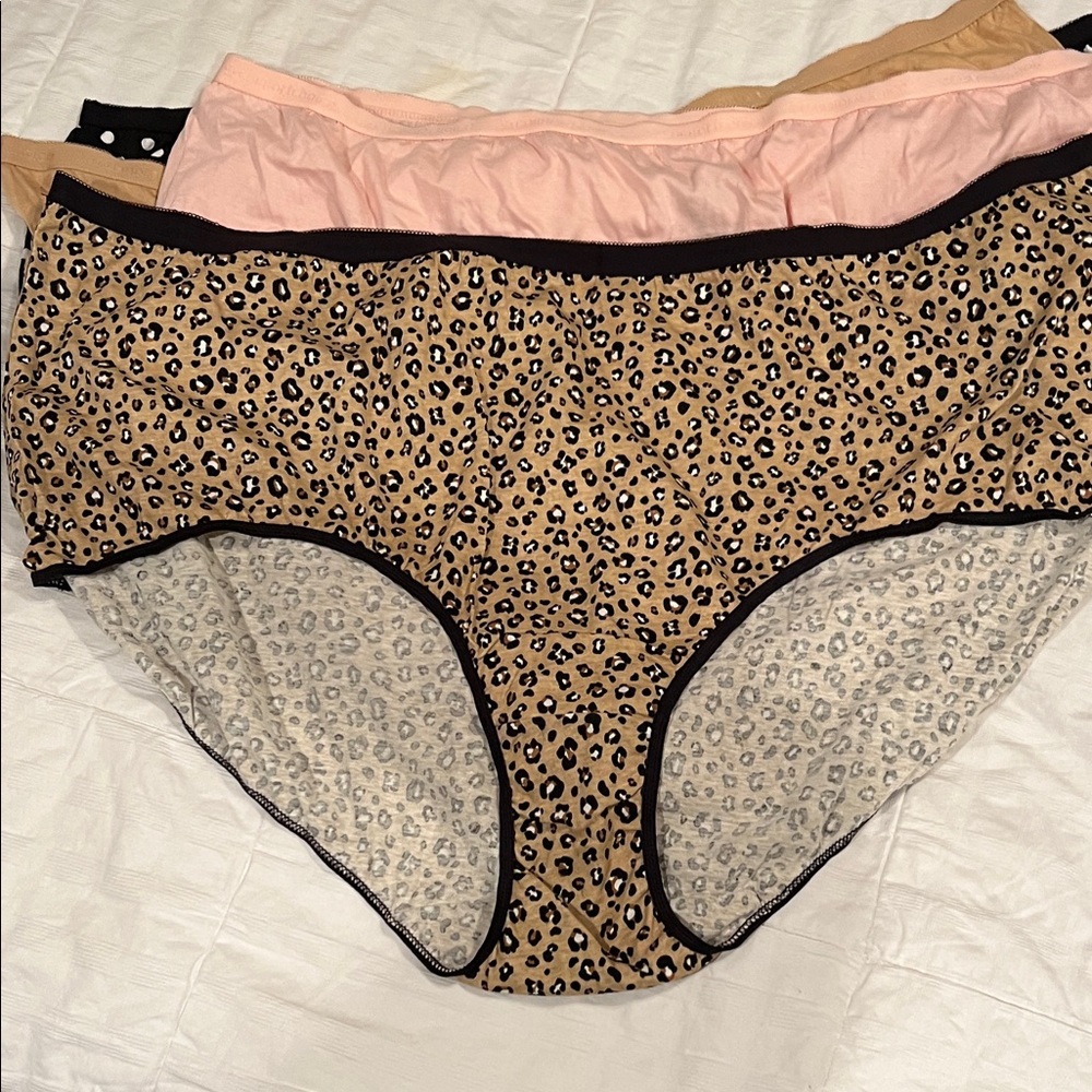 Women's Panties Tan, Pink, Black, Beige Plus Size 16 100% Cotton